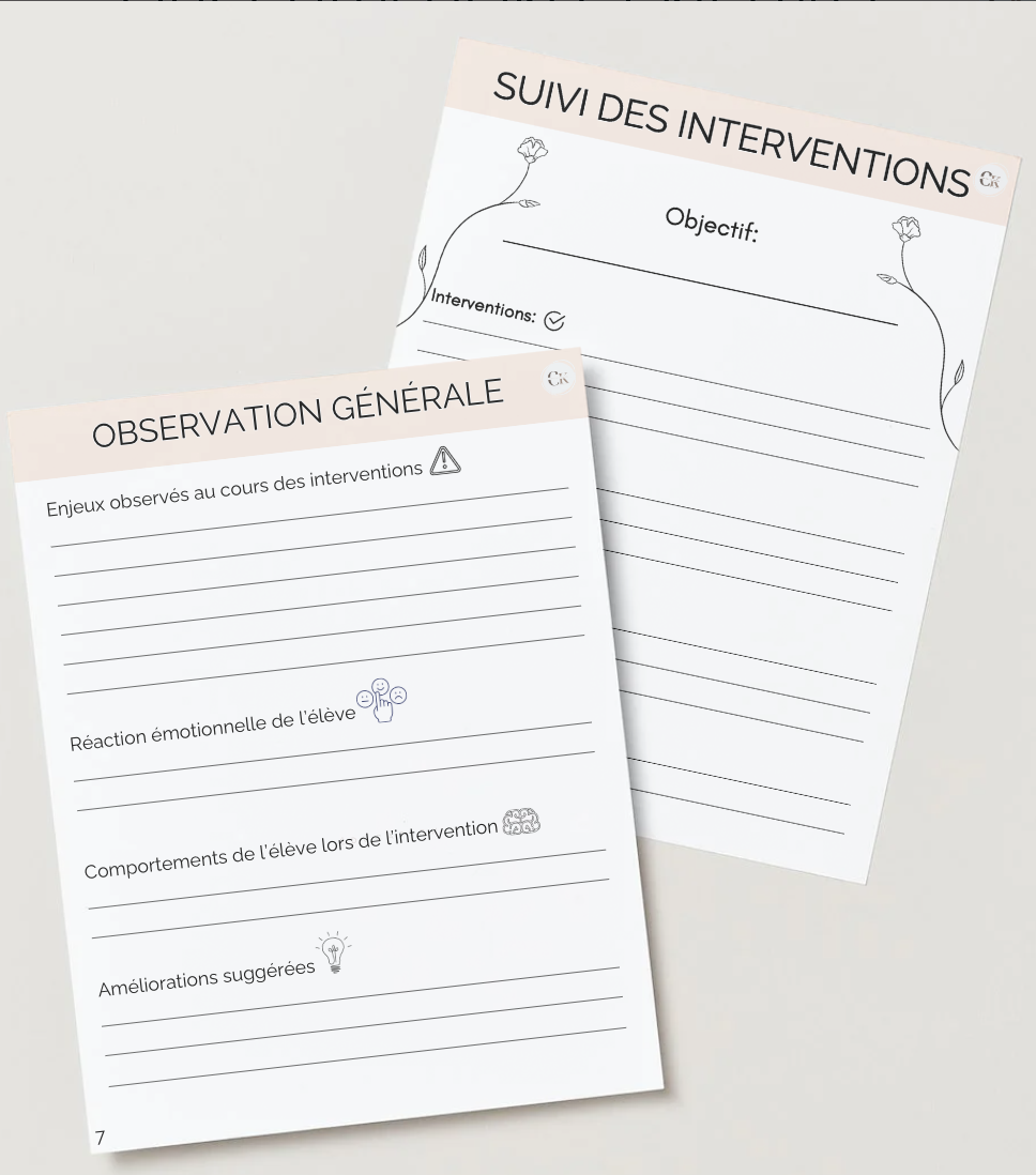 Le cahier de l'intervenant