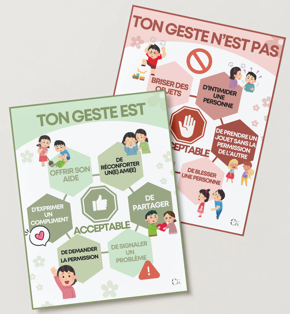 Affiche: Les gestes acceptable vs inacceptable