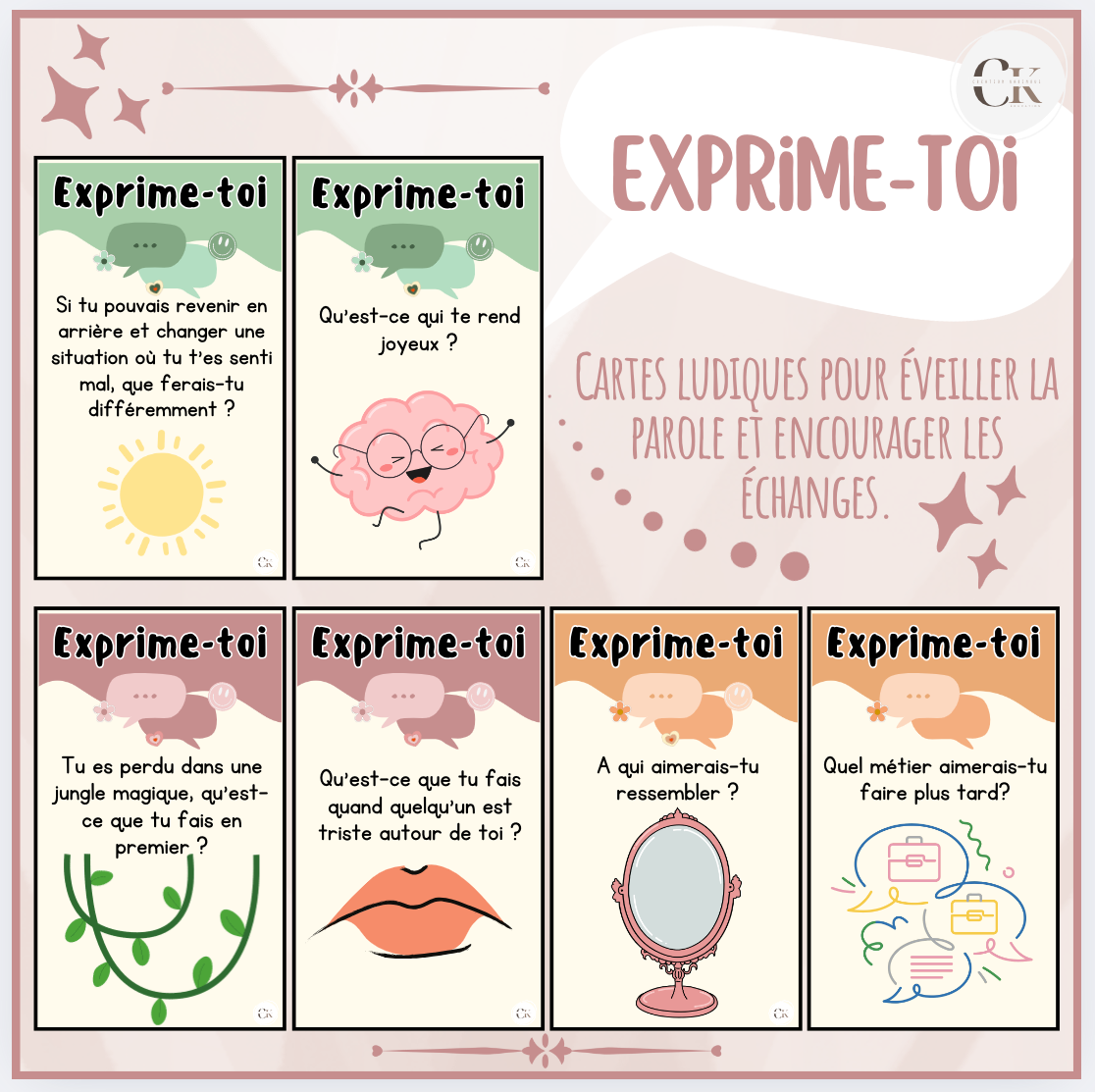 Cartes éducatives: Exprime-toi