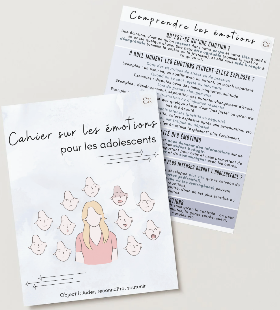 Cahier sur les émotions pour les adolescents