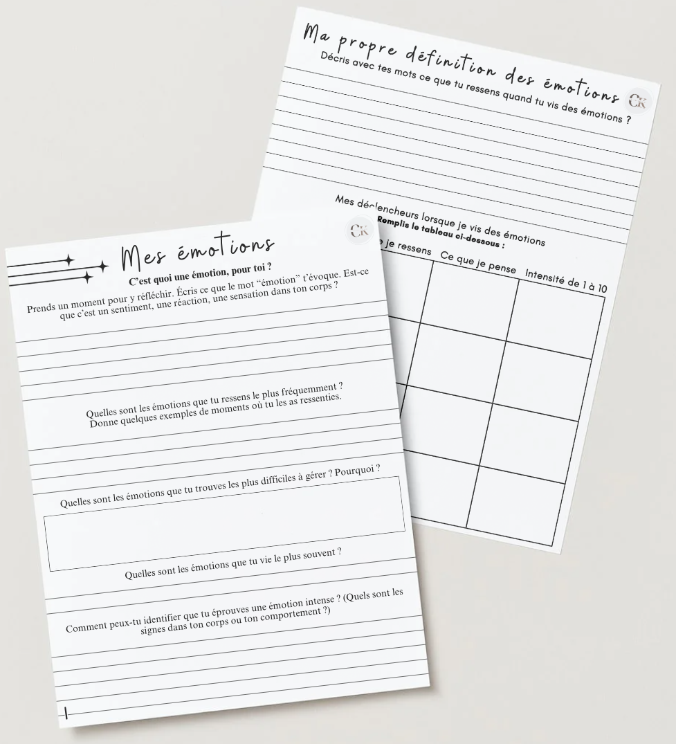 Cahier sur les émotions pour les adolescents