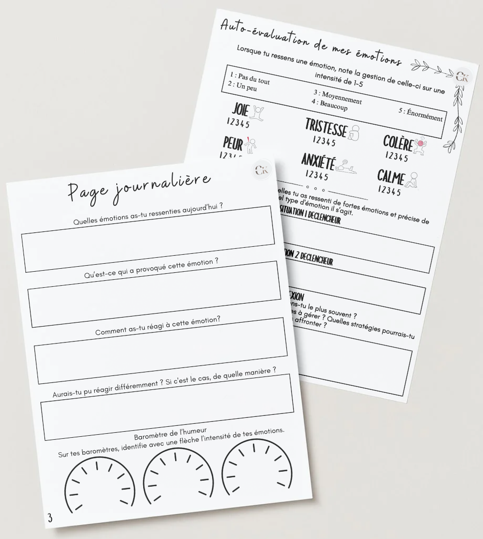 Cahier sur les émotions pour les adolescents