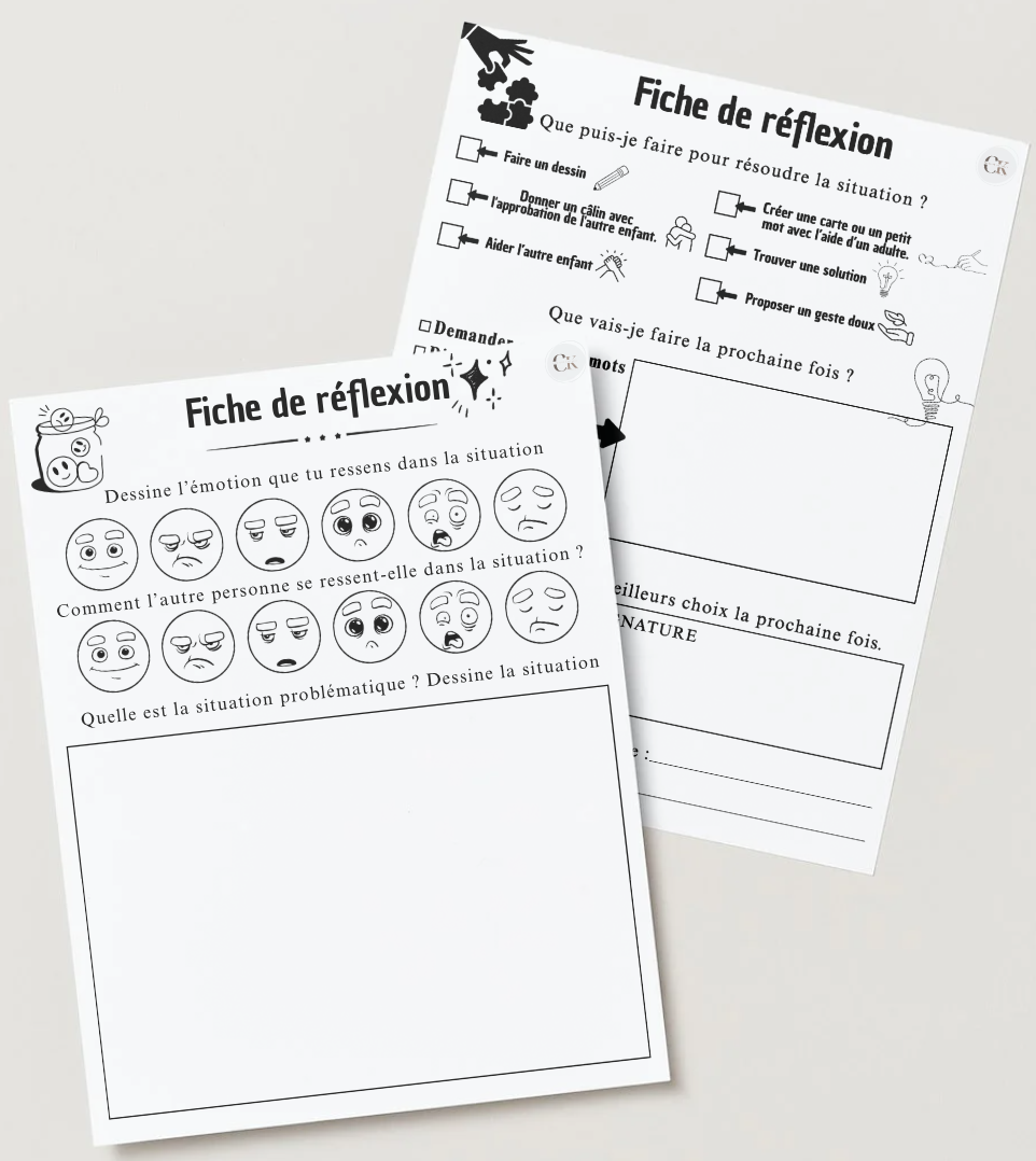 Fiche de réflexion enfants