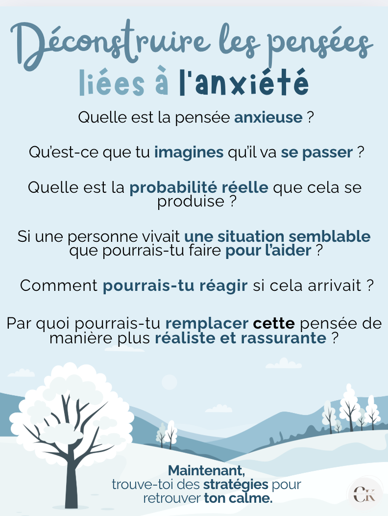 Déconstuire les pensées anxieuses