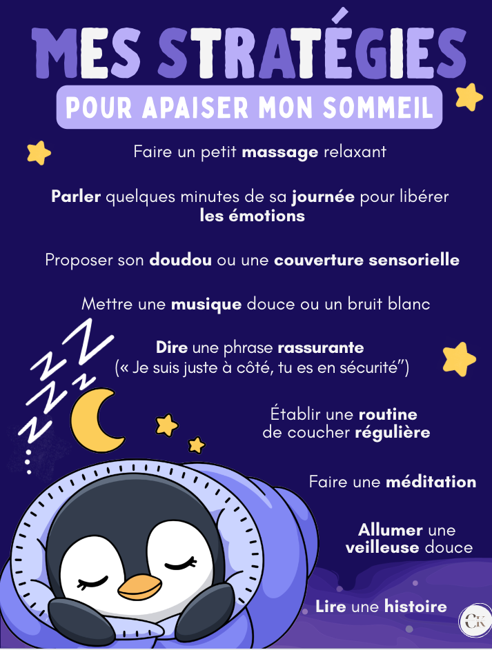 Affiche: Les stratégies pour le sommeil
