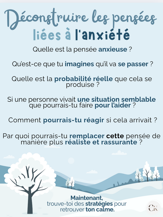 Déconstuire les pensées anxieuses