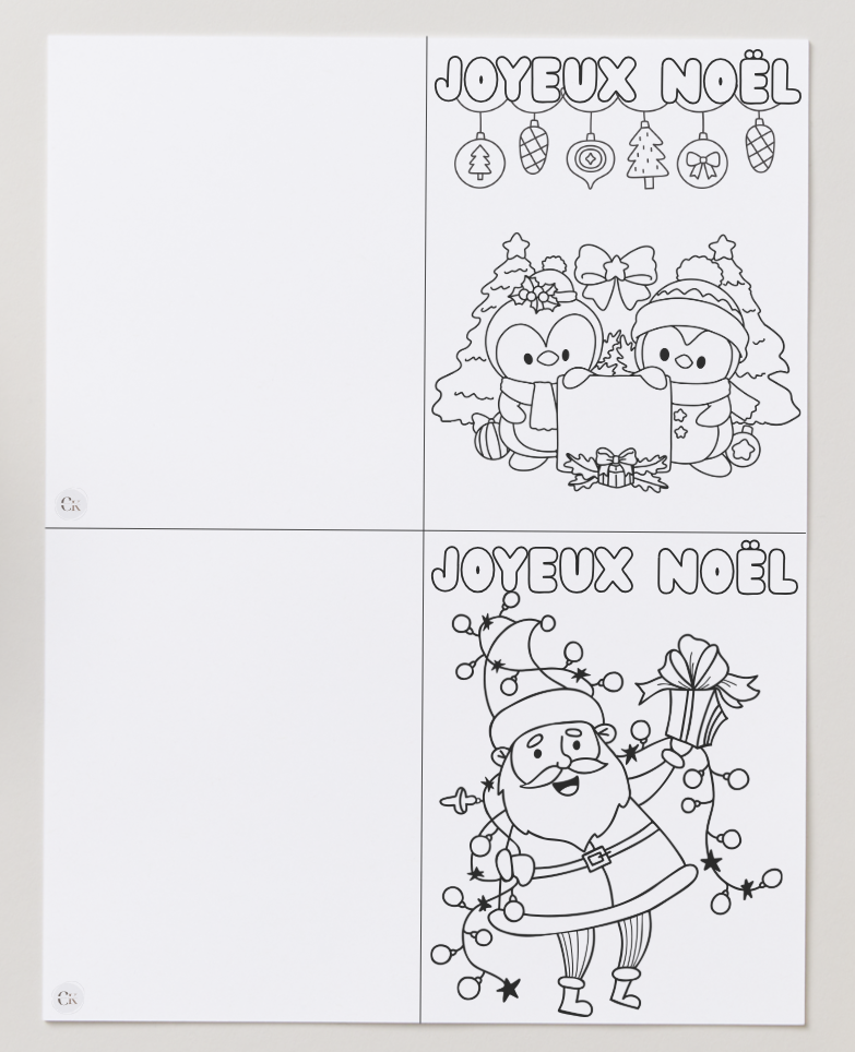 Cartes de Noël à dessiner
