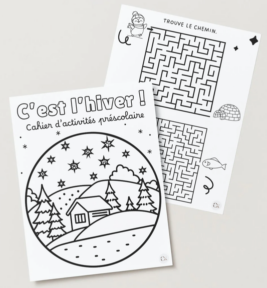 Cahier d'activité hiver : Préscolaire