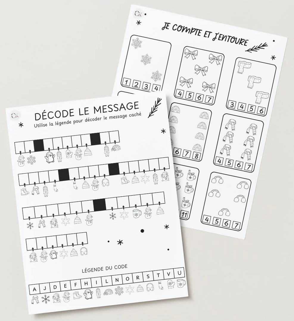 Cahier d'activité hiver : Préscolaire