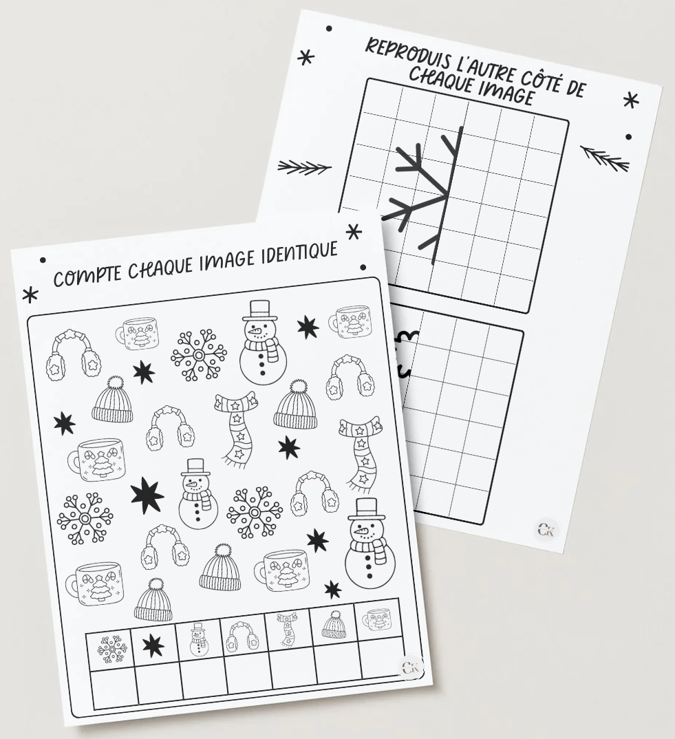 Cahier d'activité hiver : Préscolaire
