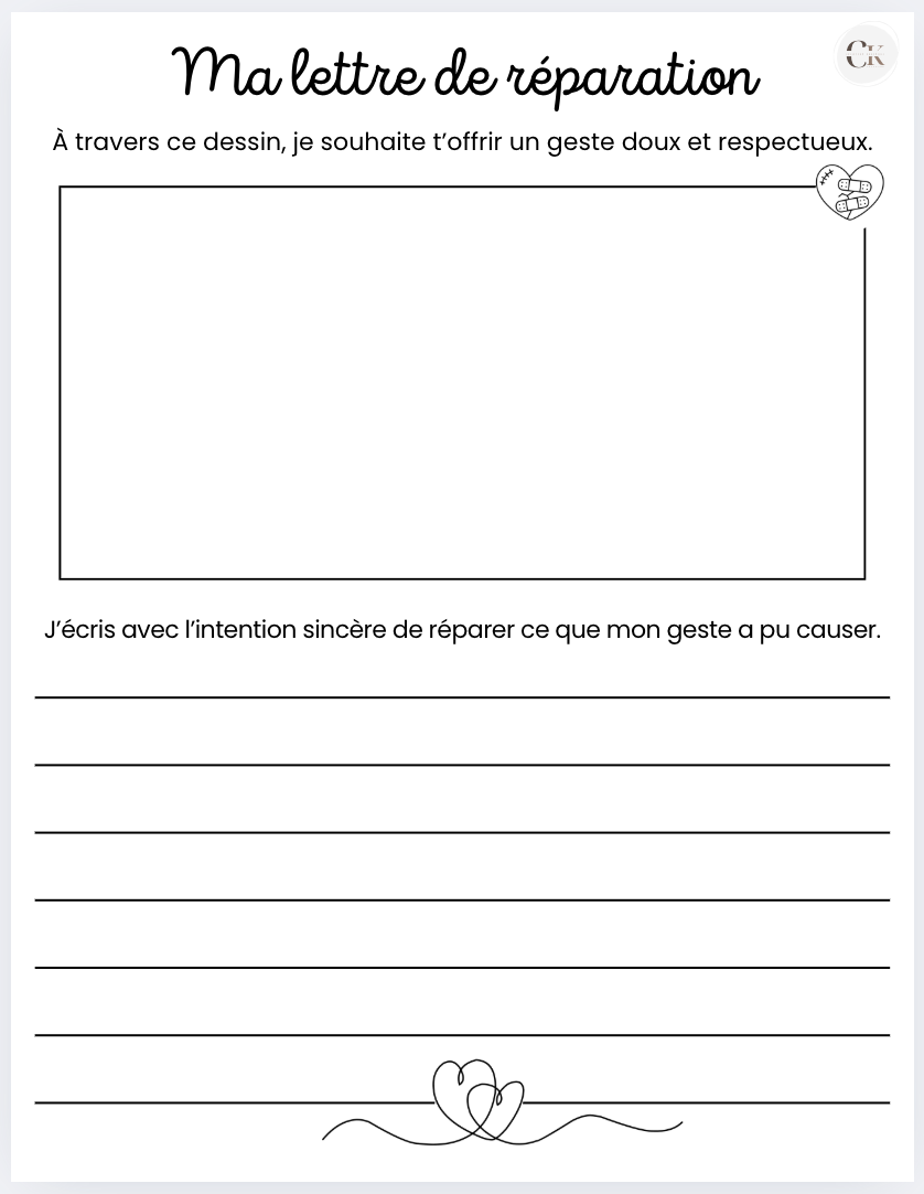 Ma lettre de réparation
