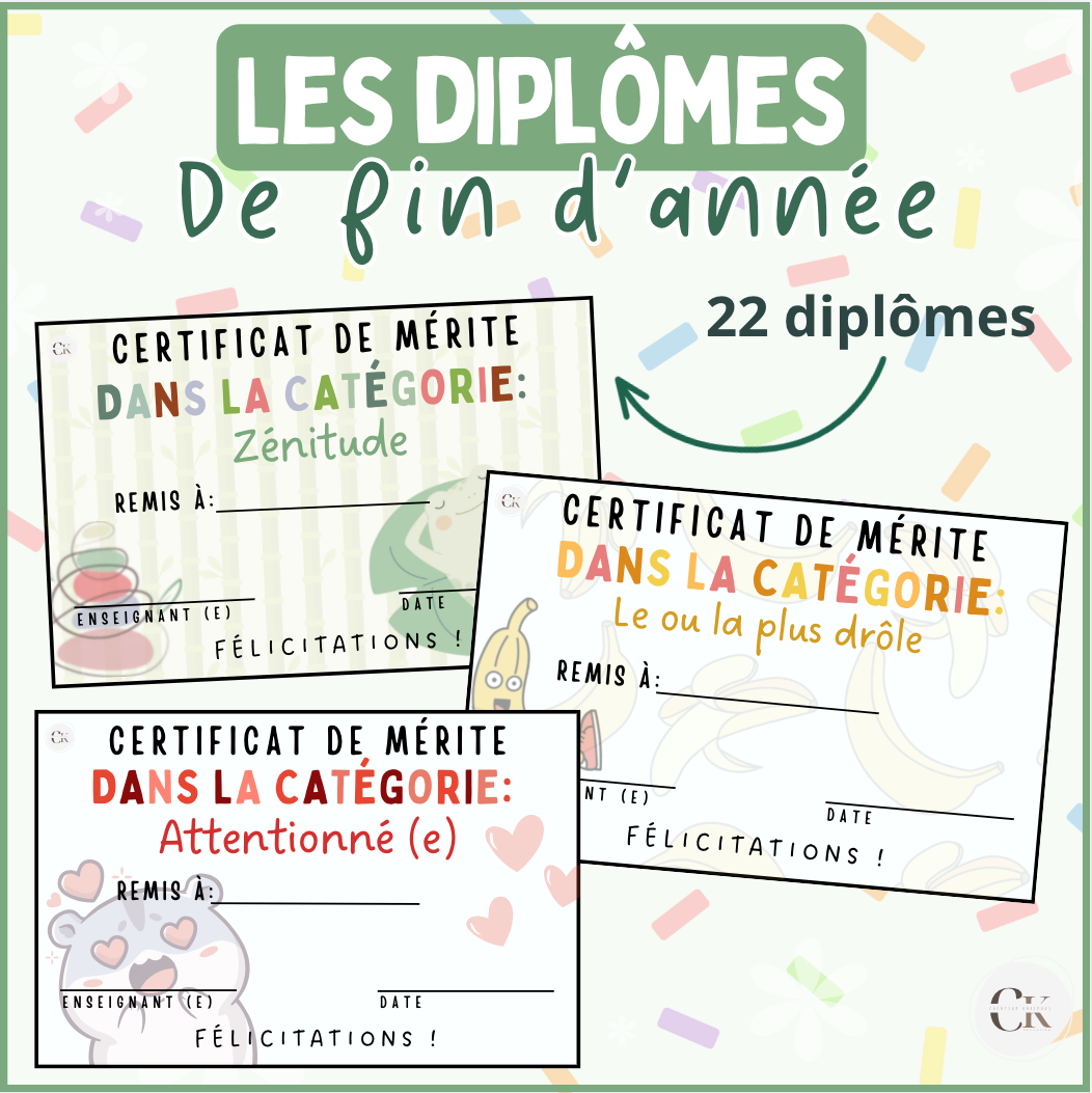Les diplômes de fin d'année