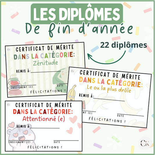 Les diplômes de fin d'année
