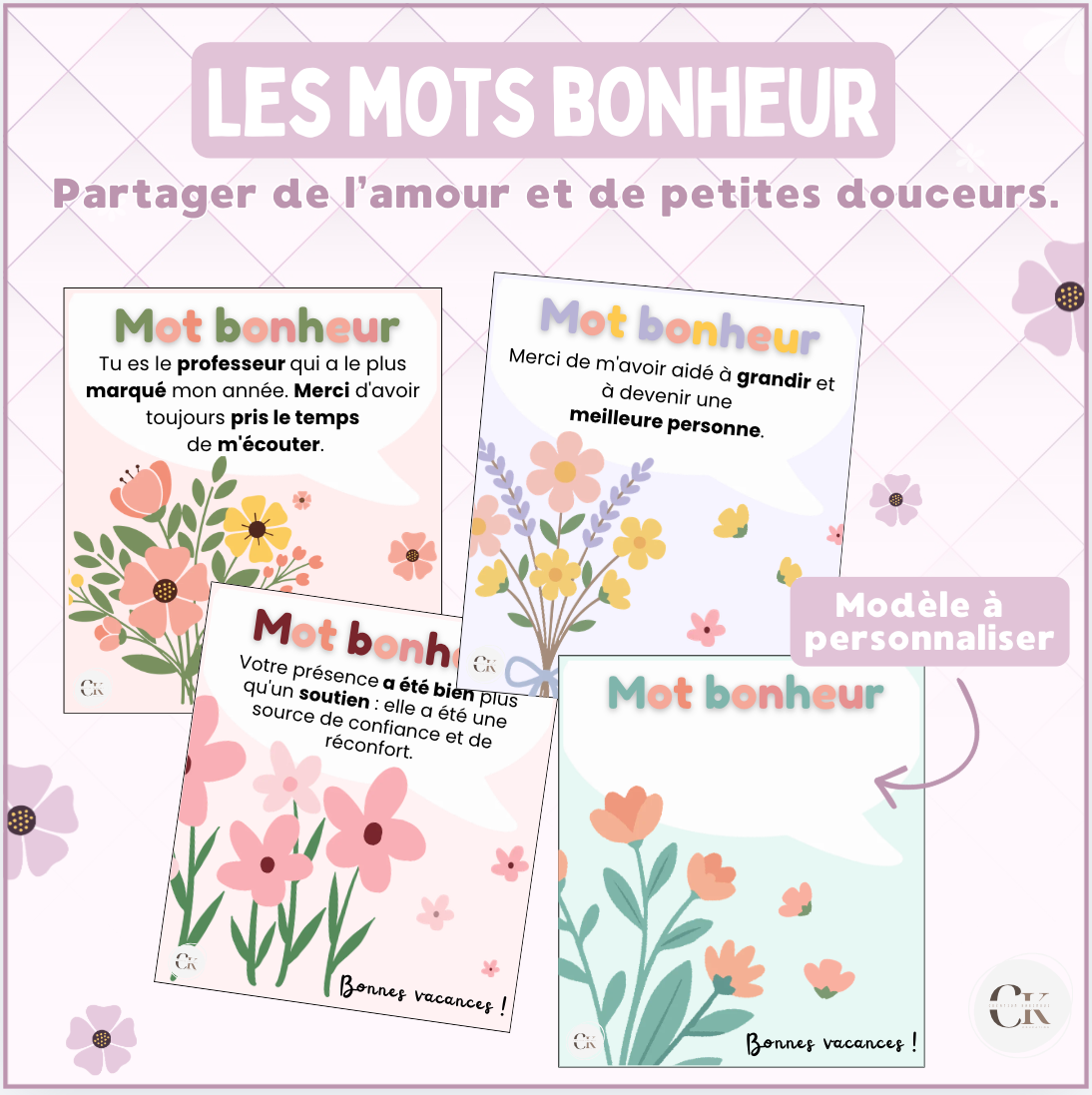 Les mots bonheur