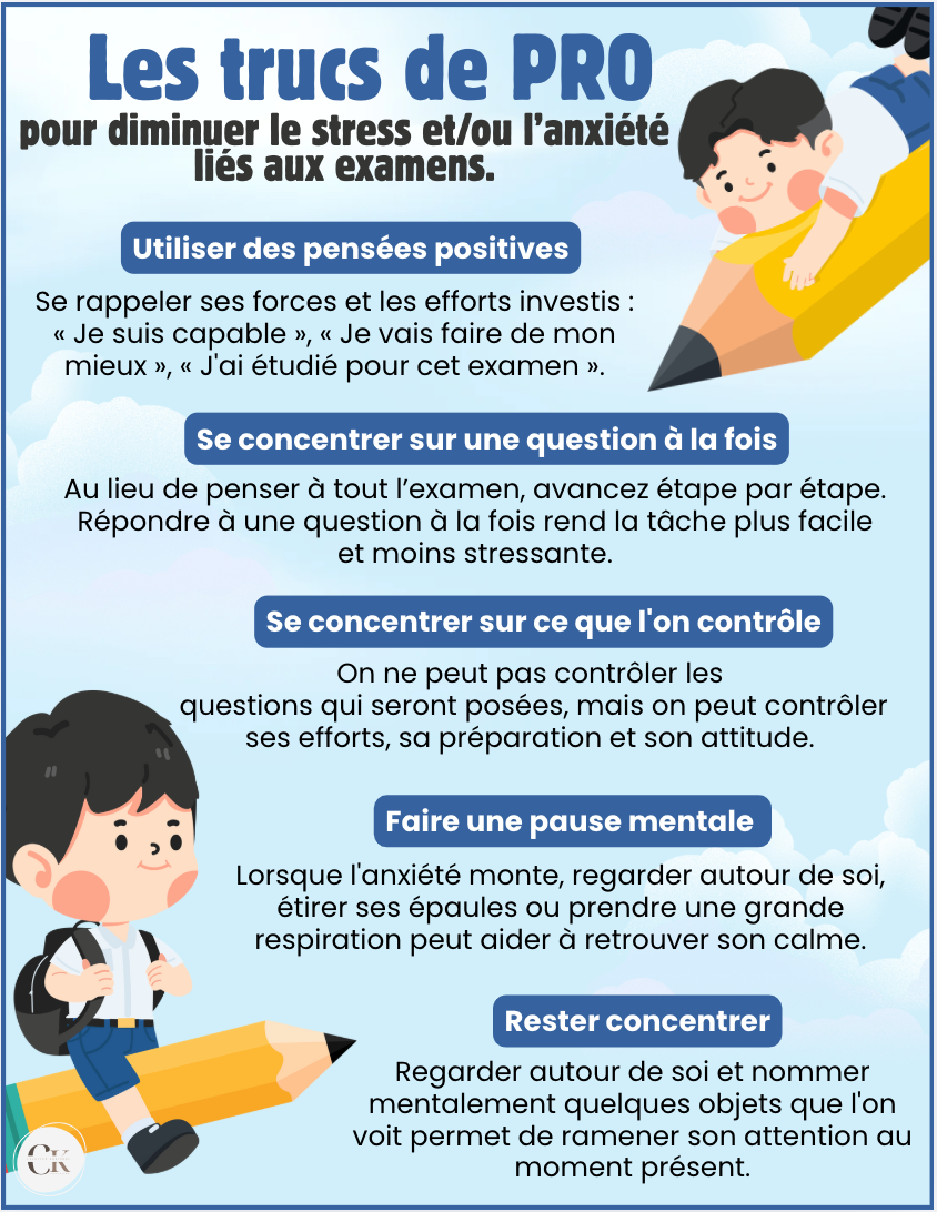 Les trucs de pro pour diminuer le stress/l'anxiété des examens
