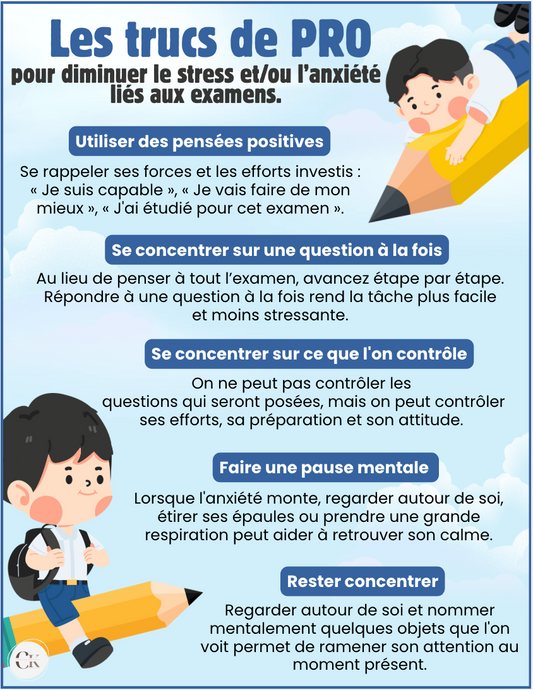 Les trucs de pro pour diminuer le stress/l'anxiété des examens